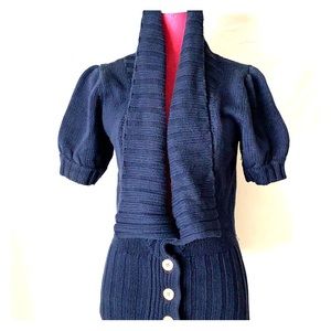 Arden B dark blue button down sweater